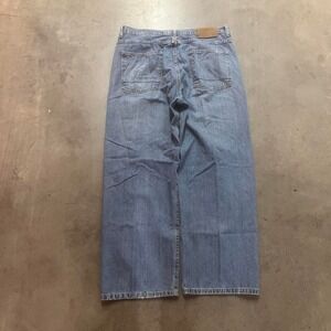 Vintage nautica men's blue‎ loose fit jeans baggy skater 10 inch leg open 36